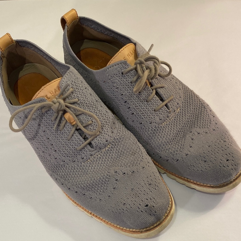 Cole Haan Zerogrand Stitchlite Oxford gray knit dressy sneakers Sz 10 C24944
